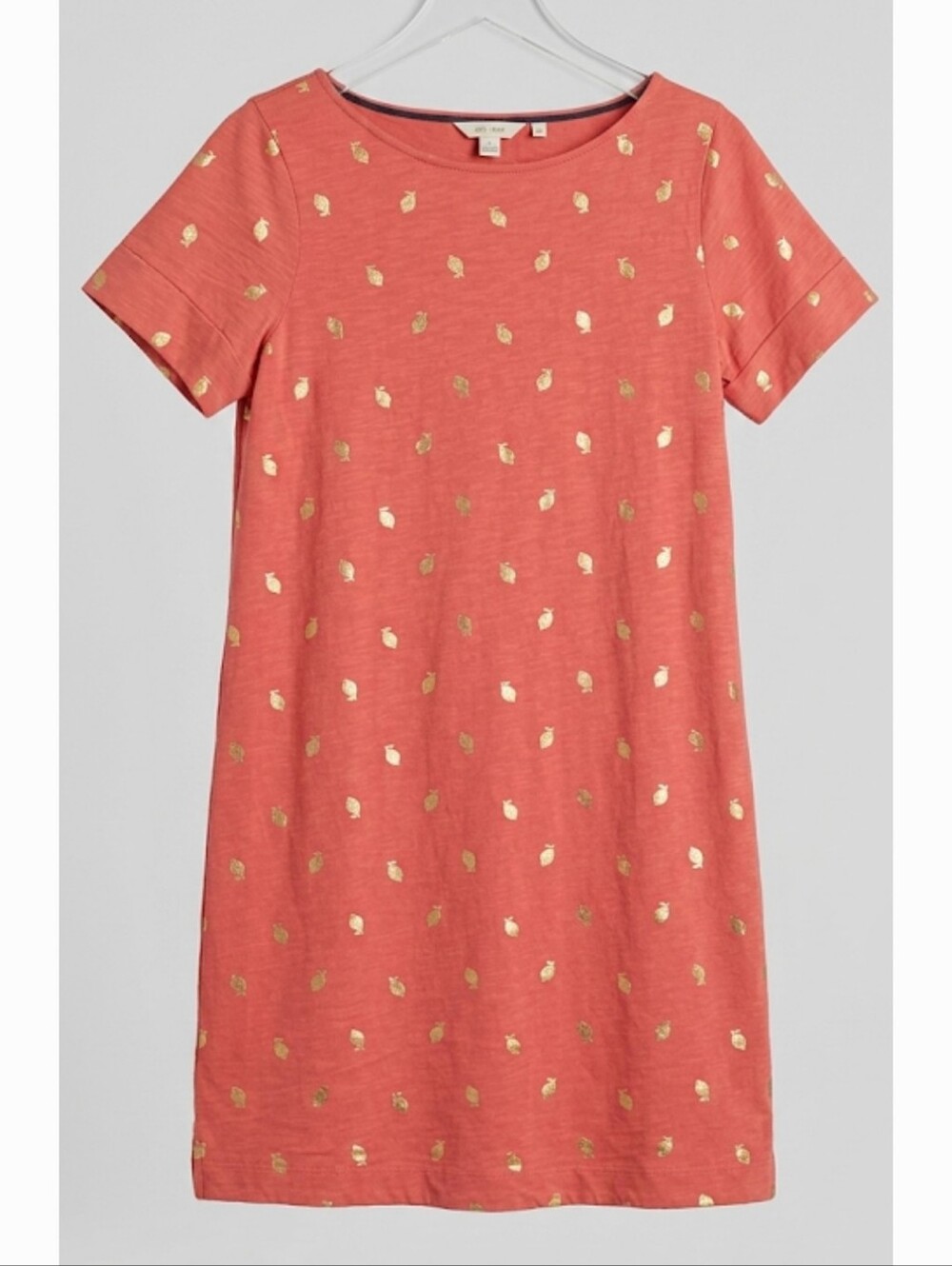 Boden Paulina Jersey Pineapple Shirt Dress coral pink color Size 14R - Picture 2 of 11